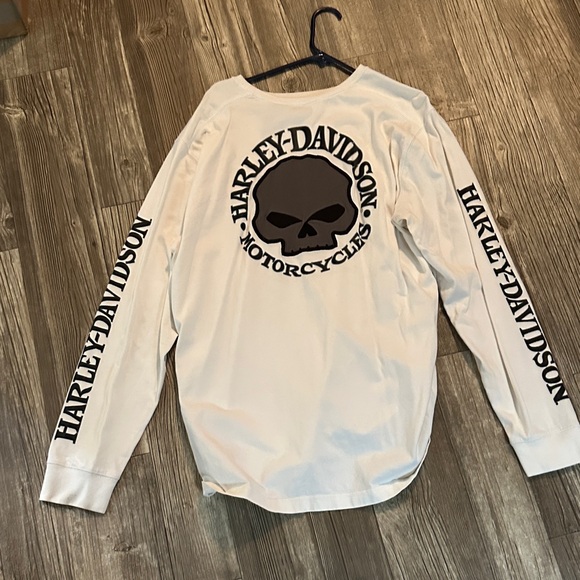 Harley-Davidson Cream Long Sleeve Men's Tee - Picture 5 of 6